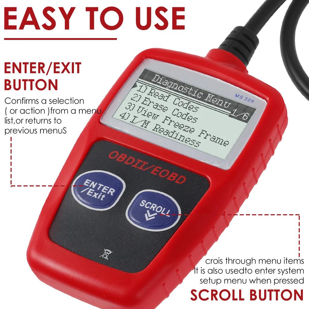 Car Diagnostic Tool Multifunctional Auto Fault Code Reader Accurate Engine Diagnostic Scanner Read & Erase Fault Code View NEW