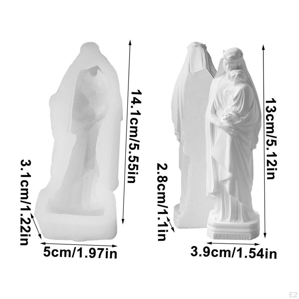 Mary Silicone Candle Model Ornament Creative Supplies Handcraft Plaster Statue Epoxy Resin