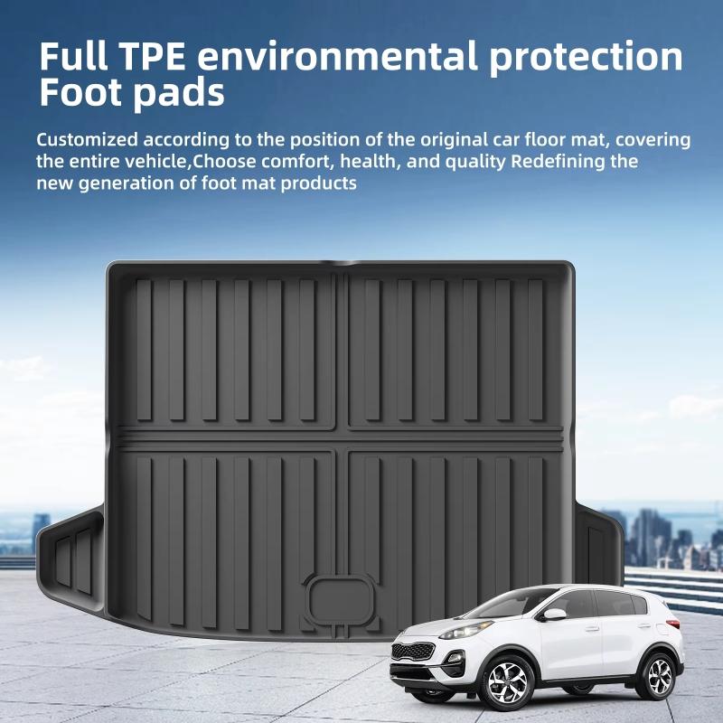 Trunk Mat For Kia Sportage Hev European Hybrid LHD Rear Trunk Seat Backrest Cushion Anti-Kick Mats Car TPE Trunk Protection Pads