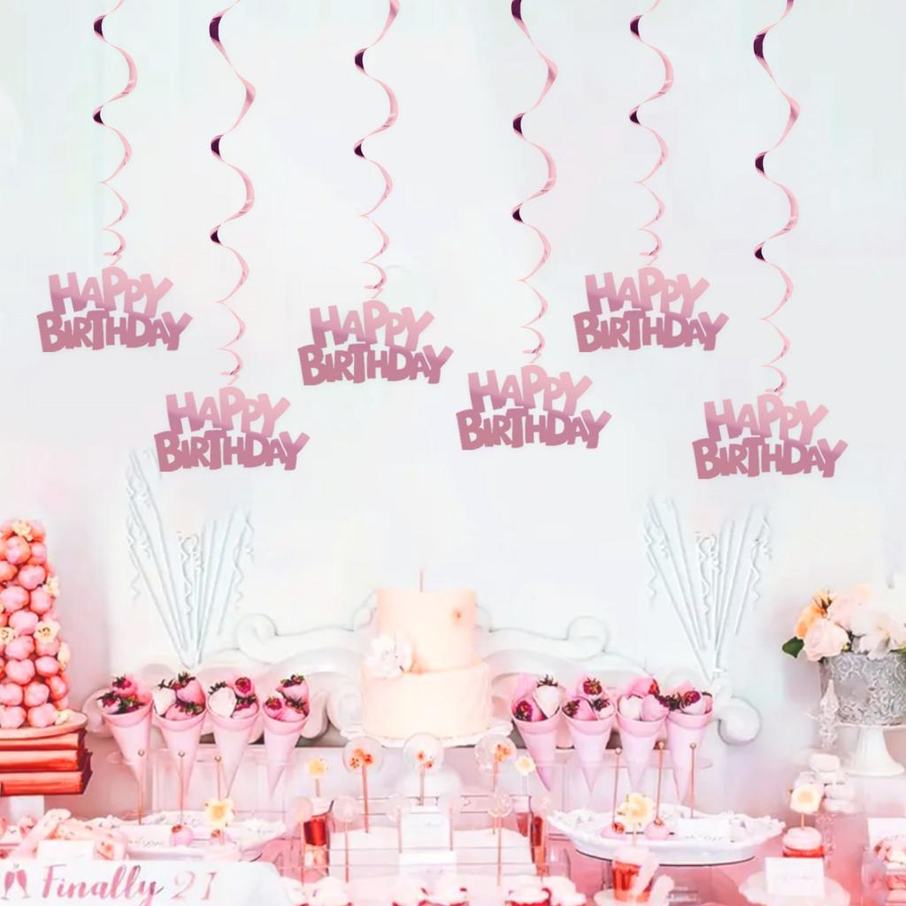 Pack of 6 Durable Reusable Spiral Hanging Decors Beautiful Spirals Hanging Decoration For Birthday And Party Settings