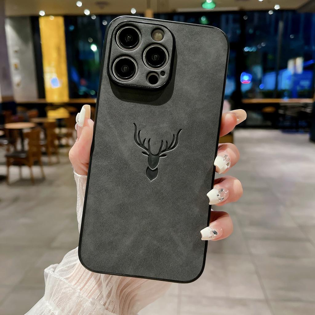 Dla IPhone17Promax Magnetyczne etui na telefon 15 z głową jelenia dla Apple 16pro Ochronne etui ze skóry jagnięcej