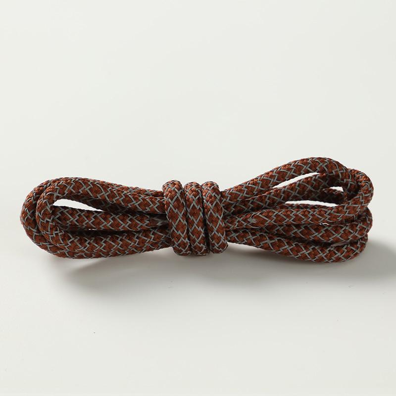 1 Pair 120CM Reflective Sports Shoelace Round Woven Rope Rhoelace Rtrong Light Shoelace Durable Polyester Shoelace Rope