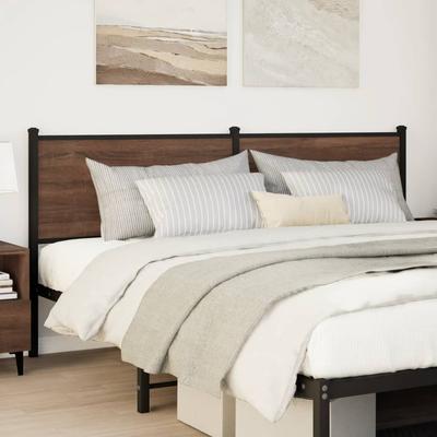 Replacement Headboard Brown Oak Effect 180 Cm Particleboard and Steel