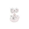 Sterling Silver Hello Kitty Pendant Charm with 999 Fine Silver Bow and Beaded Cartoon Cat Design