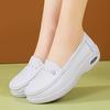 Mother Nurse Work Shoes Women Flat Leather Shoes Casual White Wedge Heel Soft Sole Non Slip Caring Comfortable  Shoes
