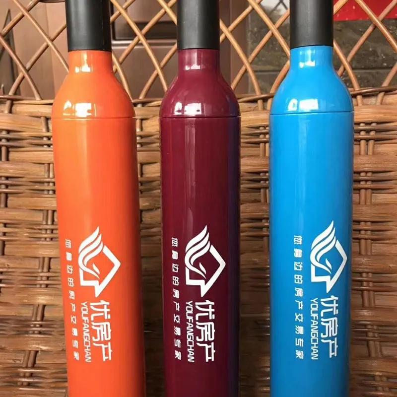 Creative Bottle Umbrella Multi Function Dual Purpose Silver Colloid Umbrellas Fashion Plastic Wine Bottles Sunshade Carry Convenient Ya700