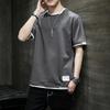 Camisetas Masculinas de Verão Manga Curta Harajuku Tendência da Moda Solta Falsa Meia-manga Top Camisa do Corpo Roupa de Casal Streetwear