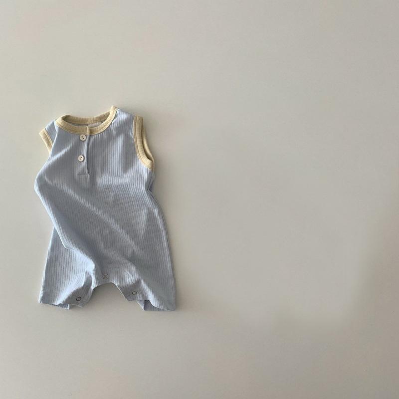 Baby Solid Cool Sleeveless Romper Toddler Boys Loose Comfortable Casual Outwear Jumpsuit Infant Clothes Kids Girls Onesie 0-24m