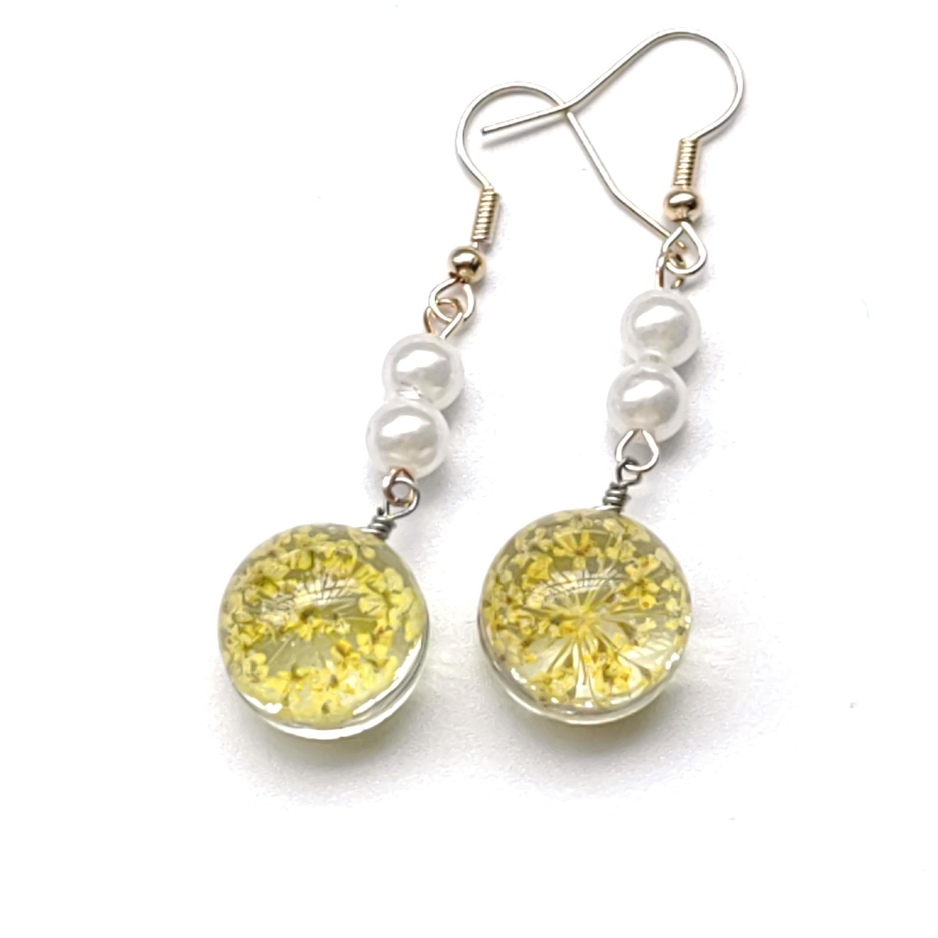 Preserved Baby s Breath Dried Flower Earrings – Natural, Fresh, and Delicate Long Drop Earrings