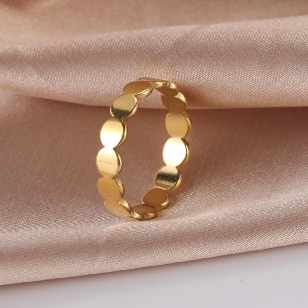 Geometric Round Minimalist Rings for Women Gold Stainless Steel Ring Wedding Party Jewelry