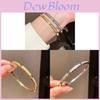 Geometric Square Zircon Silver Bracelet With Gold Plating For Womens Fashion Jewelry
