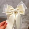 Women Elegant Long Ribbon Bow Hair Clips Fashion Korean Spring Hairpins Girls Sweet Chiffon Bowknot Hairgrip Headwear Ornament