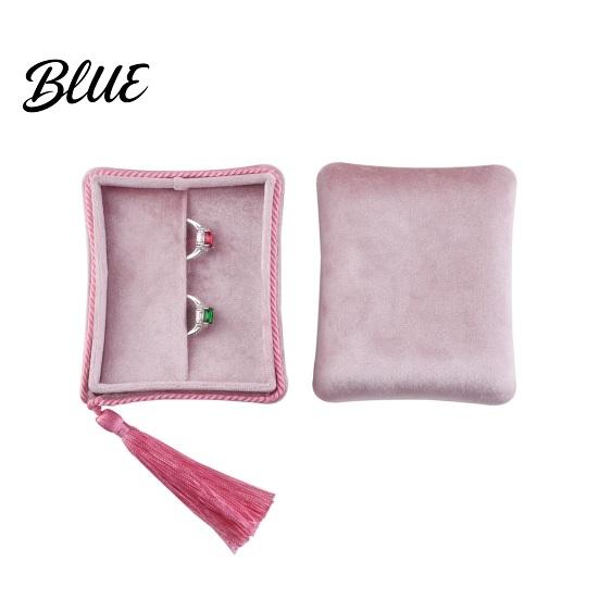 Travel Jewelry Case Velvet Box Organizer with Tassel Women Lined