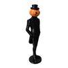 Horror Retro Desktop Decor Pumpkin Gentleman Figurine, Halloween Head Man Statue, Spooky Figurine 3D Printed Ornament for Shelf Mantel Tabletop Statue