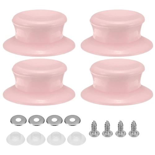 

uxcell 4-Piece Replacement Pot Lid Knobs, Plastic Pot Lid Handles, Fits Skillets and Other Kitchen Utensil Lids, Pink