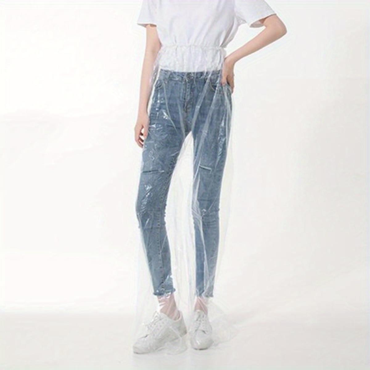 

Одноразовые дождевые брюки утолщенные с закрытием стопы водонепроницаемые раздельные брюки туризм прозрачный дождевик дождевой костюм для путешествий на открытом воздухе велоспорта one size белый