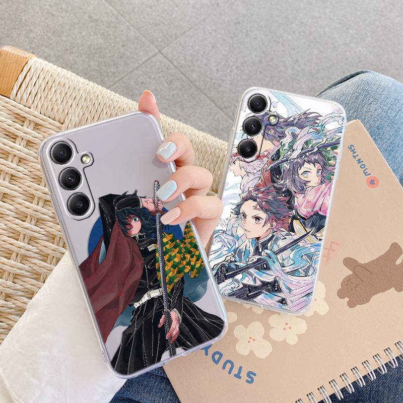 Anime Cartoon Patterned Soft Transparent Silicone Case For Samsung A55 M35 S24 Xiaomi Redmi Note 13 Poco C65 iPhone Camera Shockproof Protective Cover