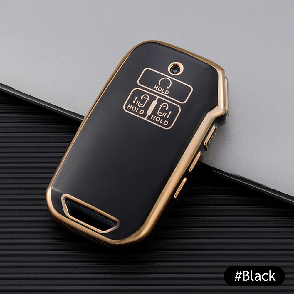 7 Button TPU Car Remote Key Case Cover Shell For Kia K5 K3 K4 Carnival 2021 2024 Sedona 7 Gold Edge Key Shell Keychain Keyring
