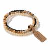 Braccialetti Elastici con Perline di Pietra Naturale da 4 mm (3 Pezzi) per Donna Uomo Agate Muschiate Quarzi Rosa Set di Braccialetti Elasticizzati con Etichetta Gioielli