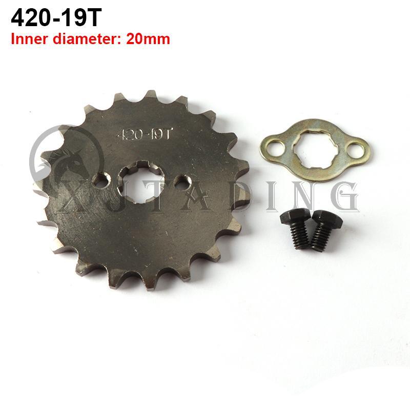 420#20MM 10 11 12 13 14 15 16 17 18 19T Toothed Sprocket&Fixed Plate Lock for 50-125cc Motorcycle Pit Dirt Bike ATV Go Kart Quad