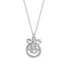 Sweet Bow Circle Necklace for Women's Light Luxury and Girls' Versatile Collar Chain