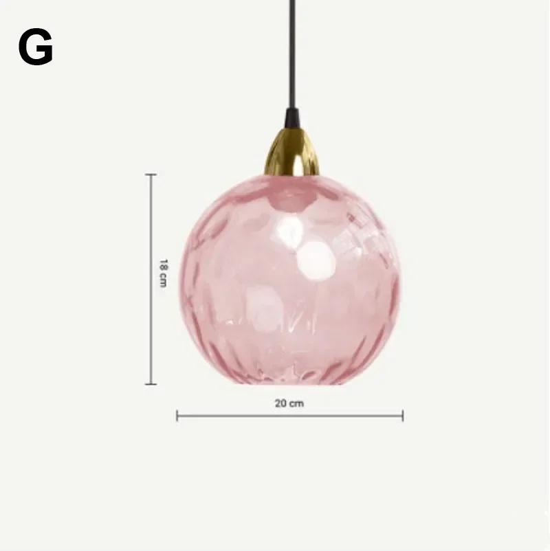 Nordic Luxury Colorful Glass Pendant Light Modern Living Room LED Chandelier Classical Glass Lampshade Home Decoration Gloss