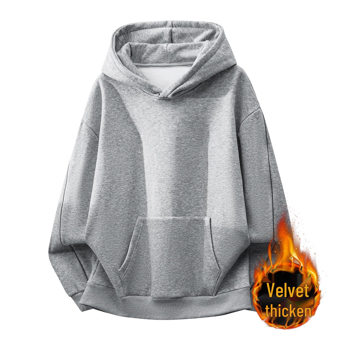 

2025 Winter Men s Versatile Plus Velvet Casual Hoodie Large