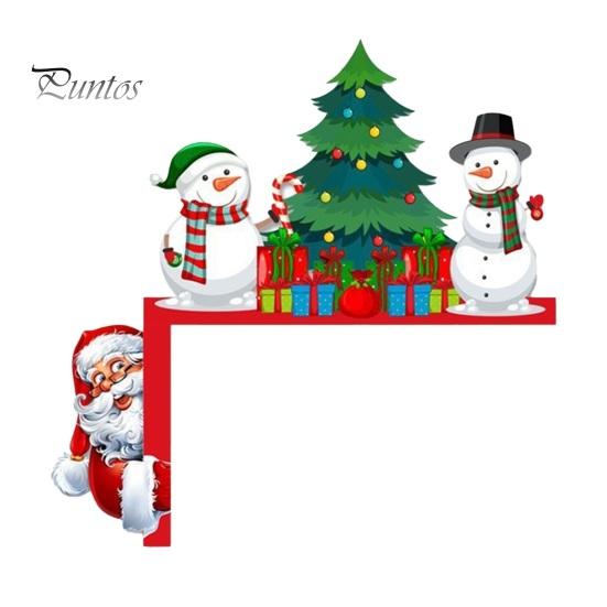 Decorare Colț Usa de Crăciun Topper, Panou din Lemn, Om de Zăpadă Moș Crăciun Omuleț de Ghimbir Pom de Crăciun Panou Cadru Om Decor pentru Casă Petrecere de Sărbători Toppere Decorative