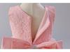 Children's Lace Color Block Birthday Bow Dress