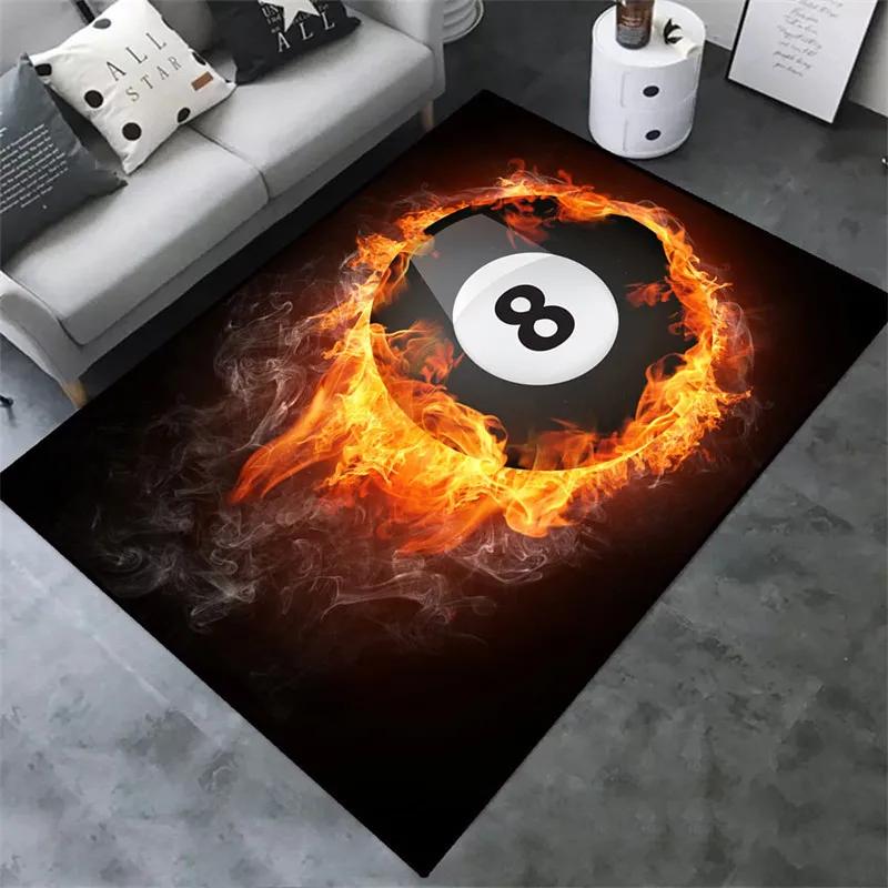 3D Bunter Snooker Billard Teppich Ball Sportbereich Teppich Für Wohn- Esszimmer Schlafzimmer Dekor Fußmatte Badezimmer Rutschfeste Teppiche