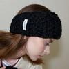[29CM Pre-sale]_Wool 100% Handmade Crochet Wide Hairband _ Black