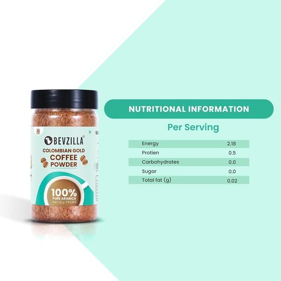 Bevzilla Classic Instant Coffee Powder Classic - 75 Grams | Arabica Beans | Best for Lattes, Cappuccinos & Espresso | Makes 40 Cups