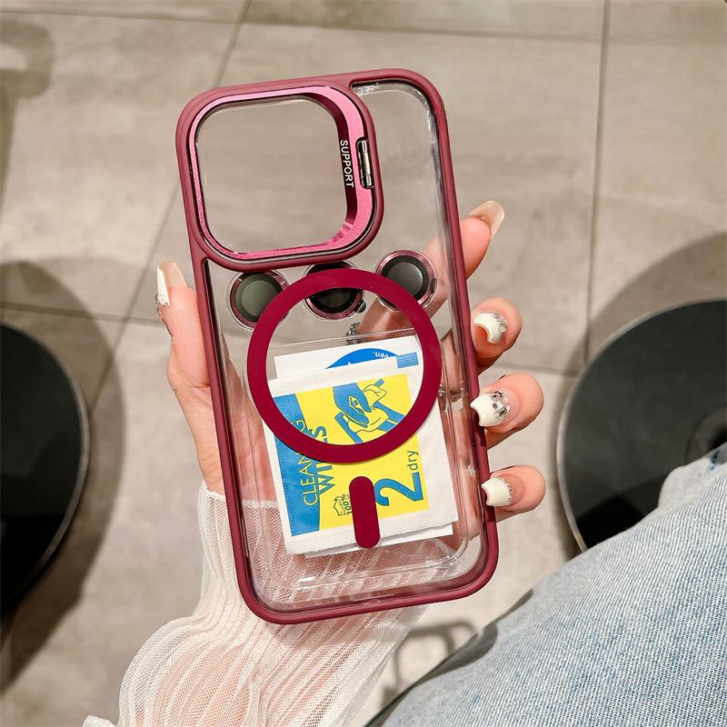 Aplicável à Capa para Celular Apple 16 Sucção Magnética Suporte U1 com Película para Lente IPhone14promax Capa Protetora de PC 15