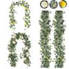 200cm Artificial Eucalyptus Lemon Garland Faux Floral Hanging Vine Rustic Greenery Wreath for Home Wedding Party Decor