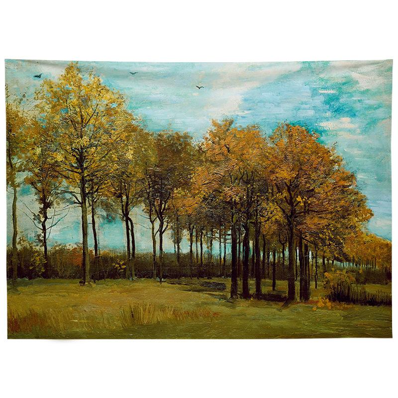 Nordic Style Oil Painting Background Cloth, INS Hanging Cloth, Bedroom, Dormitory, Guesthouse Decoration, Bedside Background Wall Cloth, Tapestry