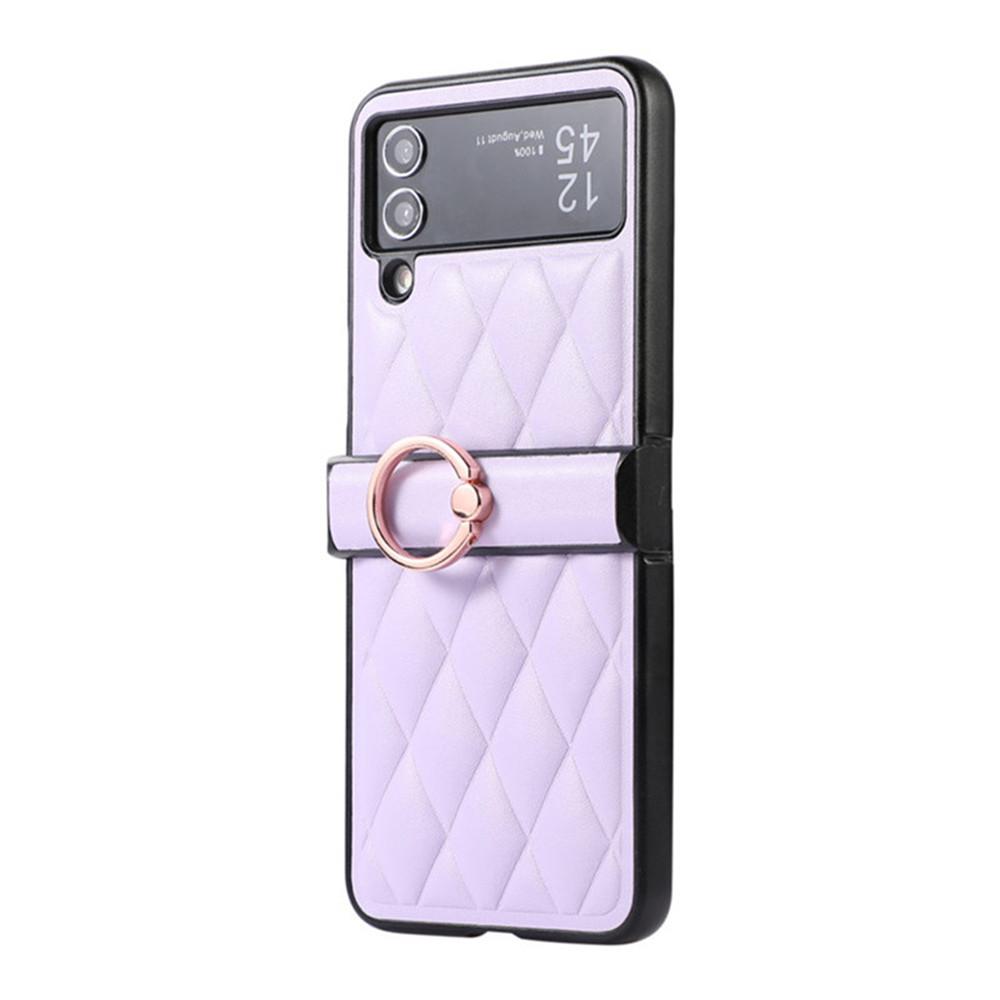 Flower Plaid Crossbody Long Chain Leather Case For Samsung Galaxy Z Flip 4 5 Case For Galaxy Z Flip 3 Cover 5G Flip