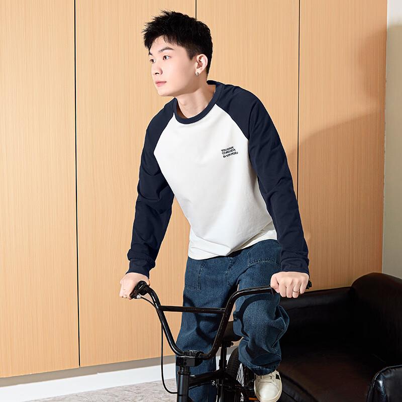 TonLion Men s Embroidered Raglan Sleeve T-Shirt L