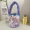 Printed Cute Cartoon Small Canvas Tote Bag For Women Lightweight Handbag Soft