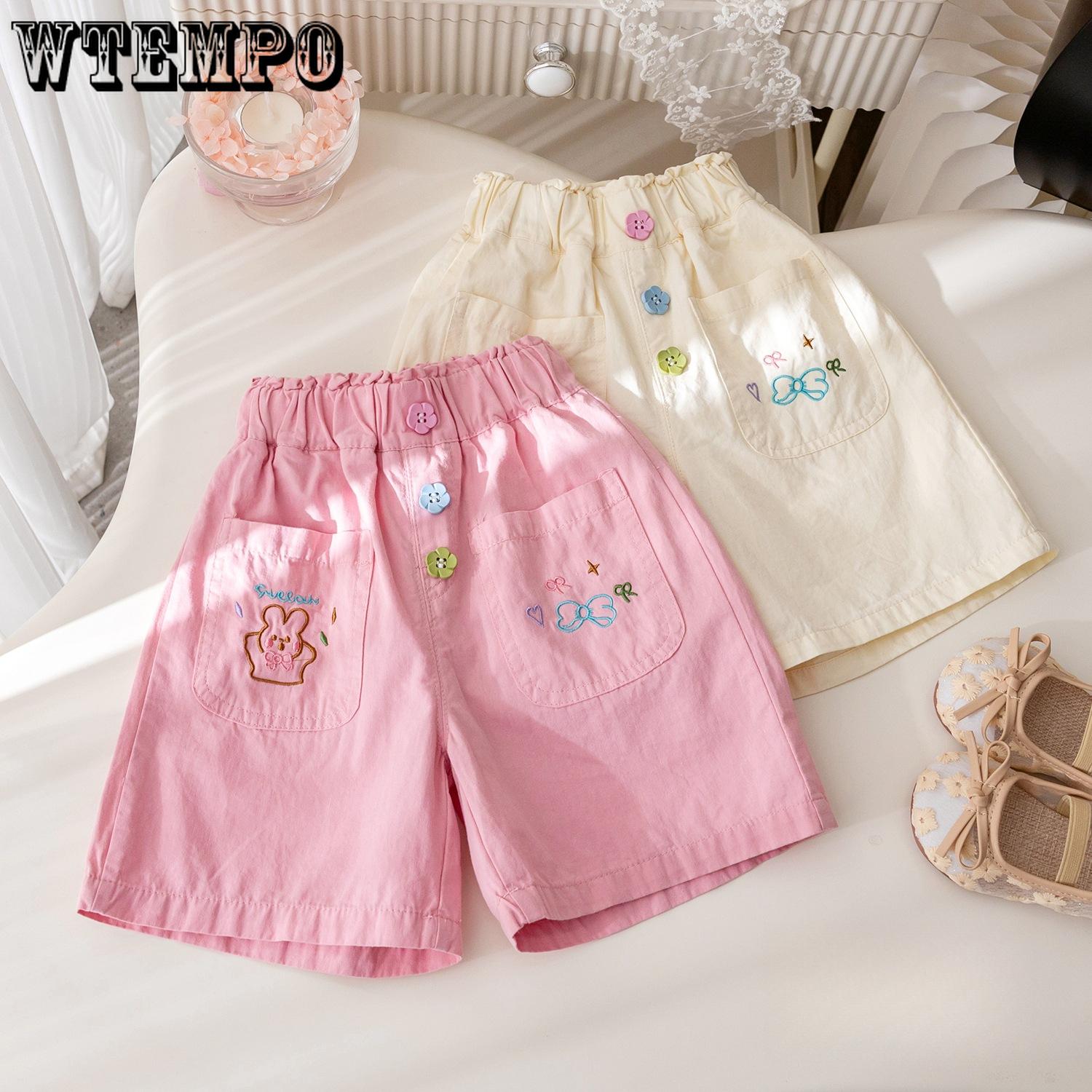 

Girls Lace Casual Pants Summer Sweet and Cute Embroidered Shorts Baby Korean Shorts 80 рожевий