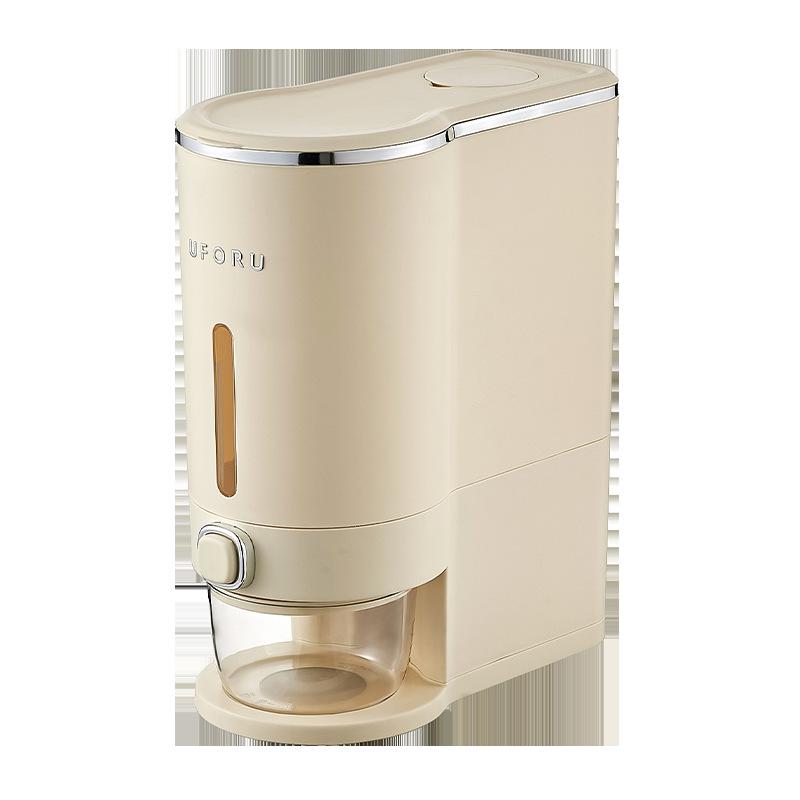 Milky White Rice Storage Container - Moisture & Insect-Proof, Food-Grade Sealed Bucket for Coarse Grains