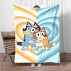 MINISO Disney-Bluey Cartoon Decke Flauschiger Flanell Kinder und Erwachsene Sofa Plüsch Tagesdecke Überwurf Mittagsdecke für Sofa Bett Geschenk