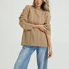 Damen Ropa Mujer Einfarbige Gestrickte Pullover Pullover Langarm Elegant Schick Dick Locker Lässig Roupas Feminina