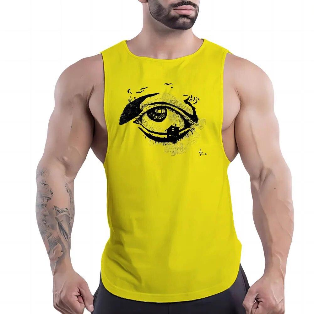 Fashion Y2k Print Tank Top Breathable Basketball Sleeveless Shirt Outdoor Gym Clothing Men Sport Summer Quick Dry Leisure Fnaf