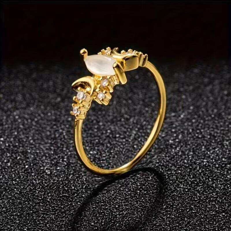 1 pieza Anillo de Moda Exquisito Ojo de Caballo Luna