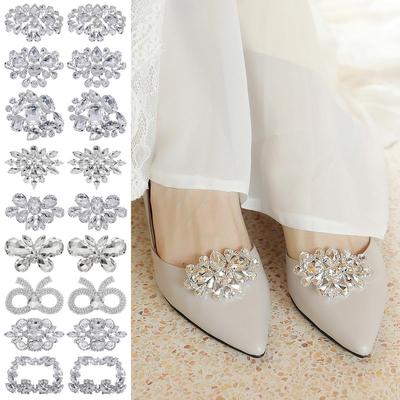 Hebilla Desmontable Versátil con Pedrería para Zapatos de Mujer - Decoración de Zapatos para Bodas y DIY