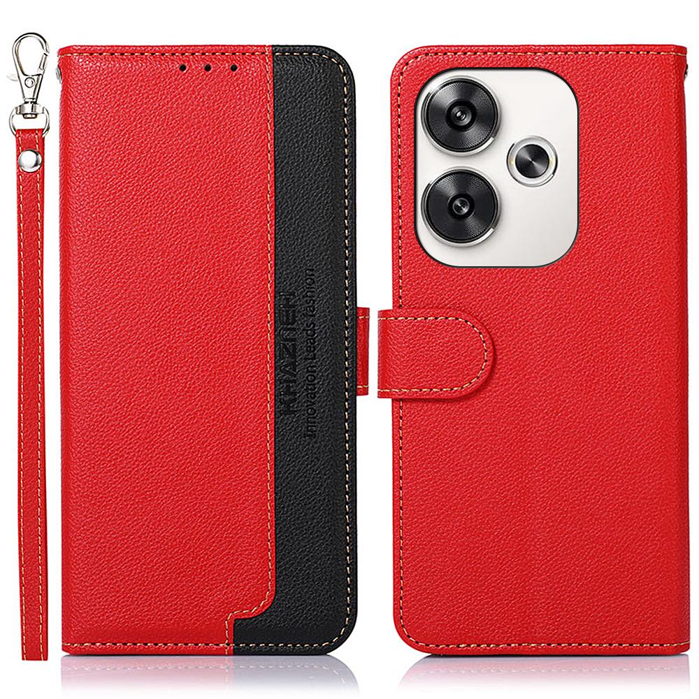 

For Xiaomi Redmi Turbo 3 5G/Poco F6 5G Case RFID Blocking Stand Wallet Leather Phone Cover Red