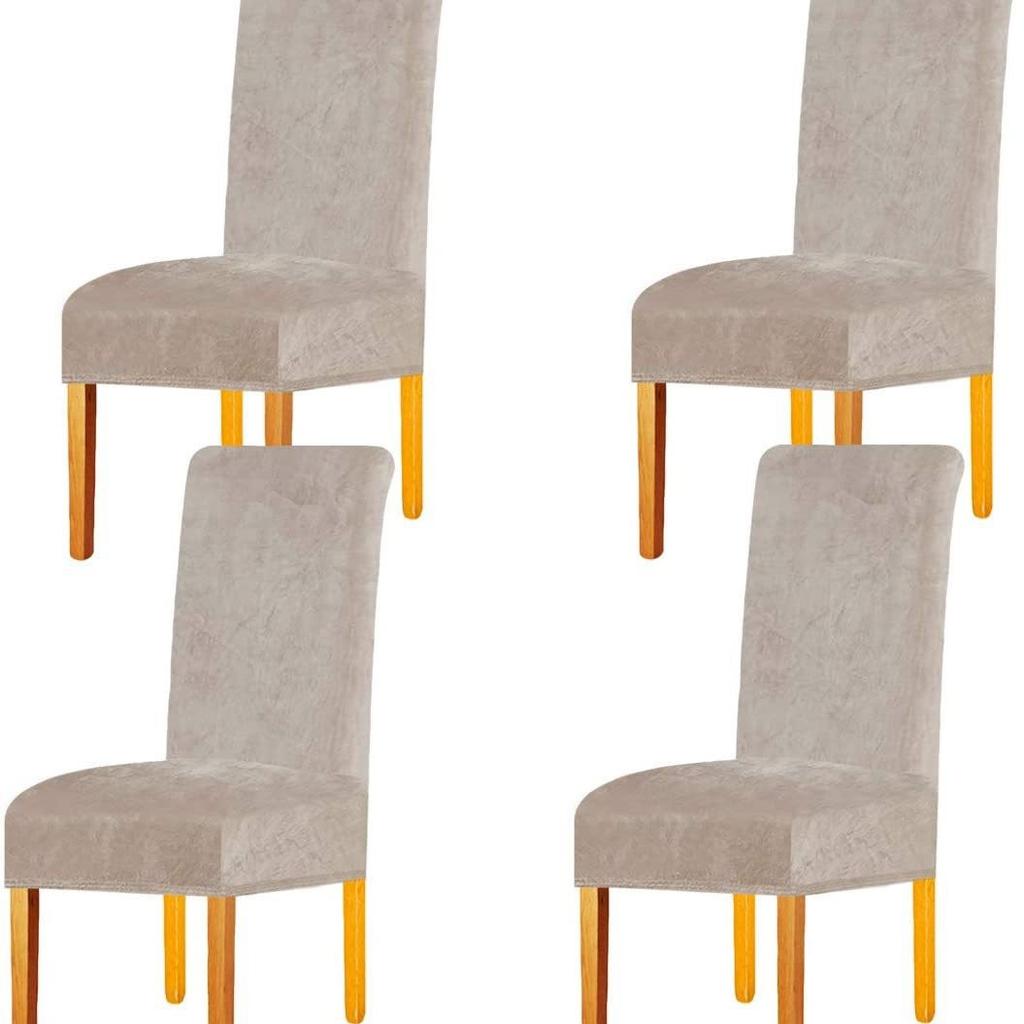 Samt Elastischer Größerer Stuhlbezug Universal Silberfuchs Samt Stuhlbezug Zuhause Bankett Esszimmerstuhlbezug