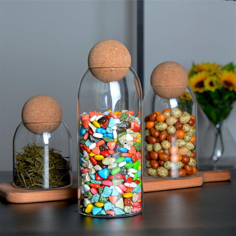 Nordic Transparent Glass Storage Jar - Creative Home & Office Decor for Desk or Wine Cabinet