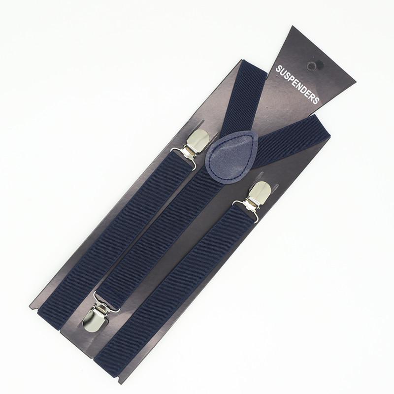 

Unisex Elastic Suspenders with Anti-Drop Trouser Clips for Dungarees and Trousers 100cm темно-синий