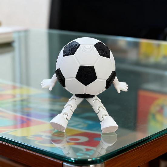 Figurină Om Fotbalist cu Picioare Articulate, Articulații Mobile, Imprimată 3D, Om Fotbalist Desen Animat, Jucărie Fidget, Ornament Decorativ de Birou